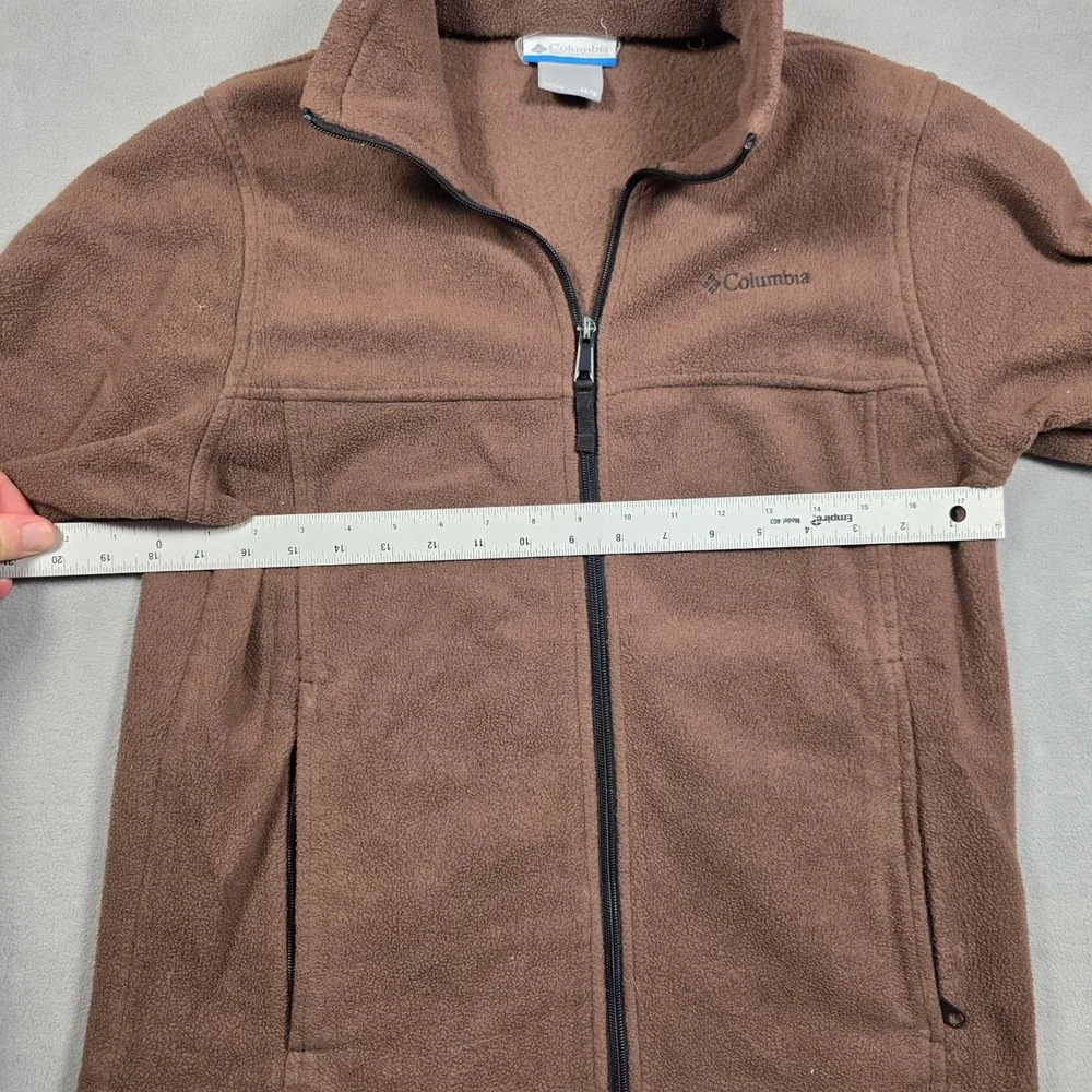 Columbia Fleece Boys Large Brown Full Zip Steens Mountain Solid